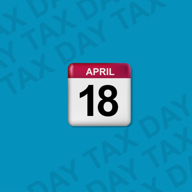 Vector usa tax day reminder concept  calendar design template