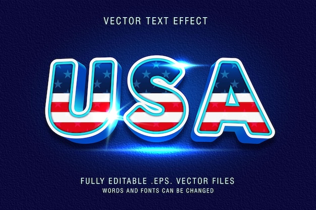 USA text style effect editable file