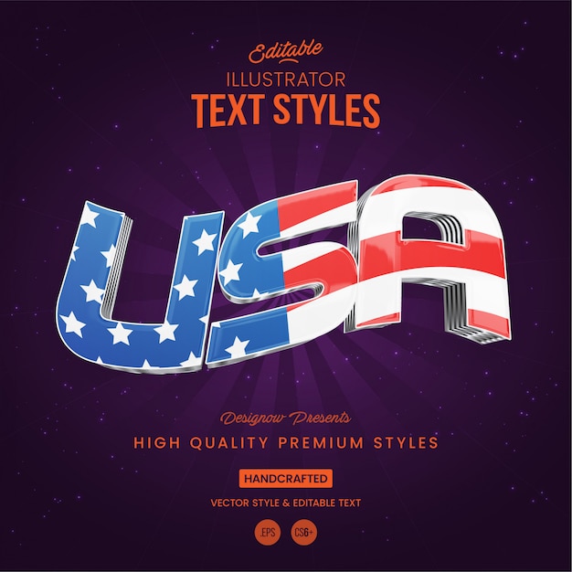 Usa text style