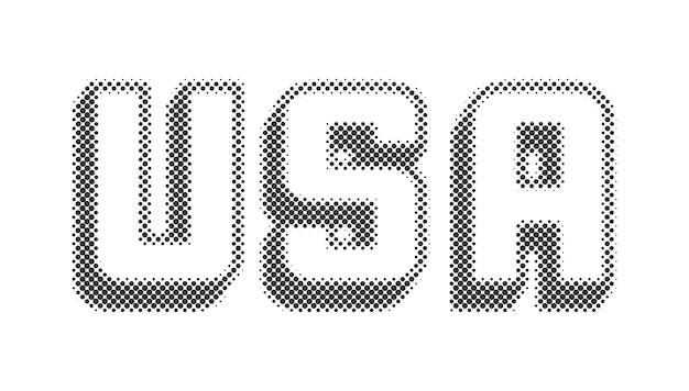 USA text with halftone effect