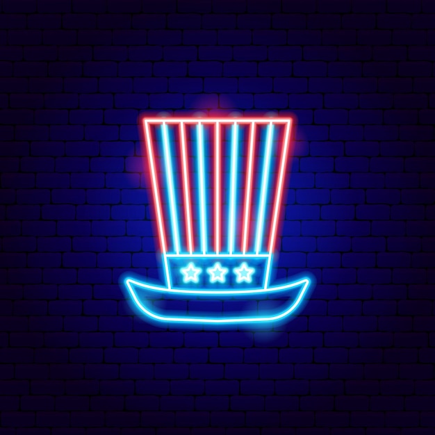 USA Uncle Sam Hat Neon Sign