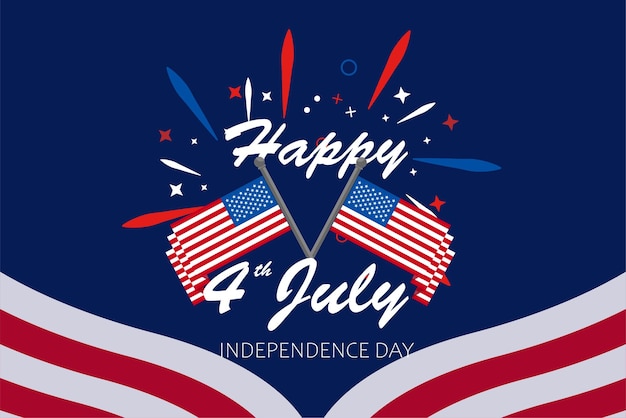 USA or United States of America independence day banner for 4th of July Vector illustration