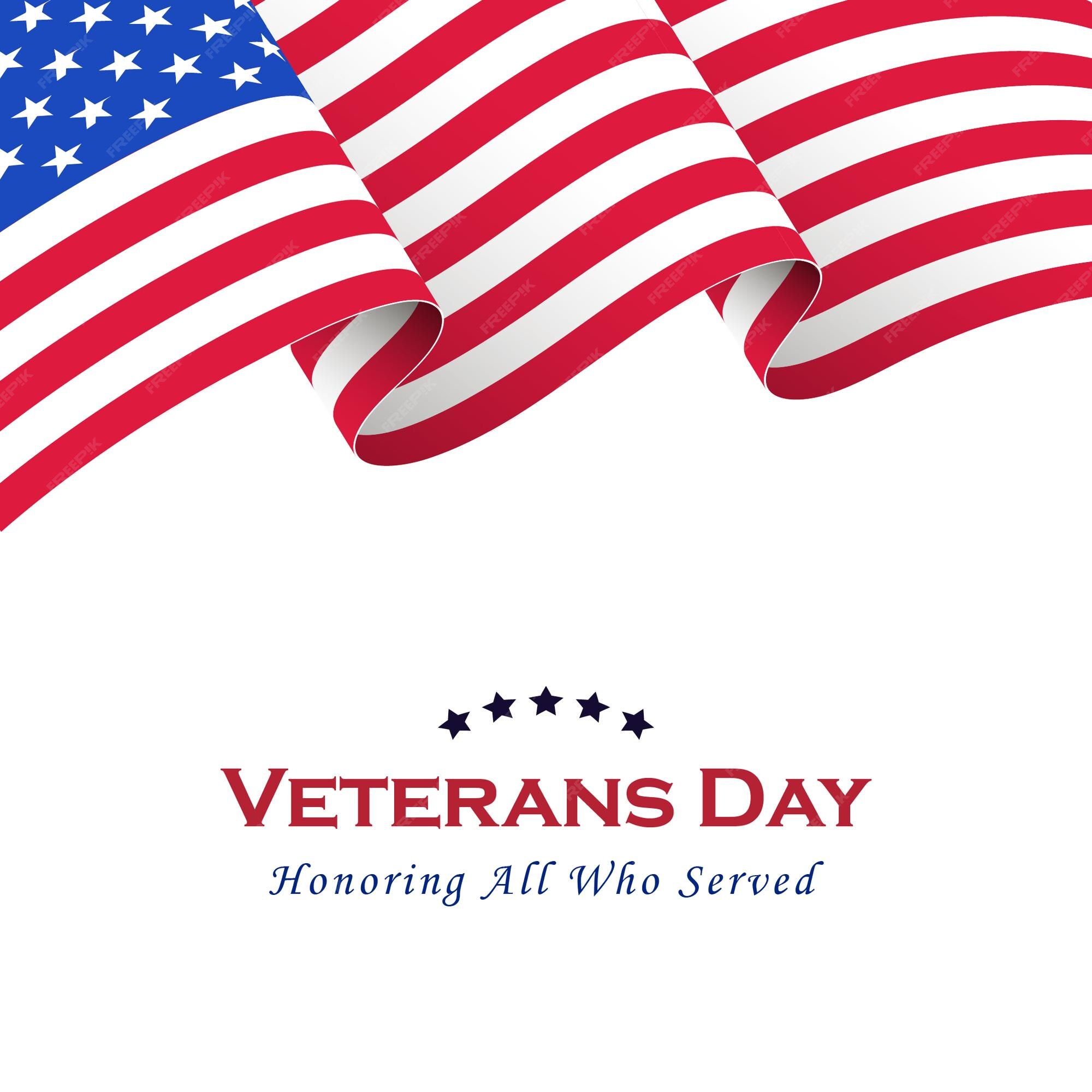 Premium Vector  Veterans day background with us flag