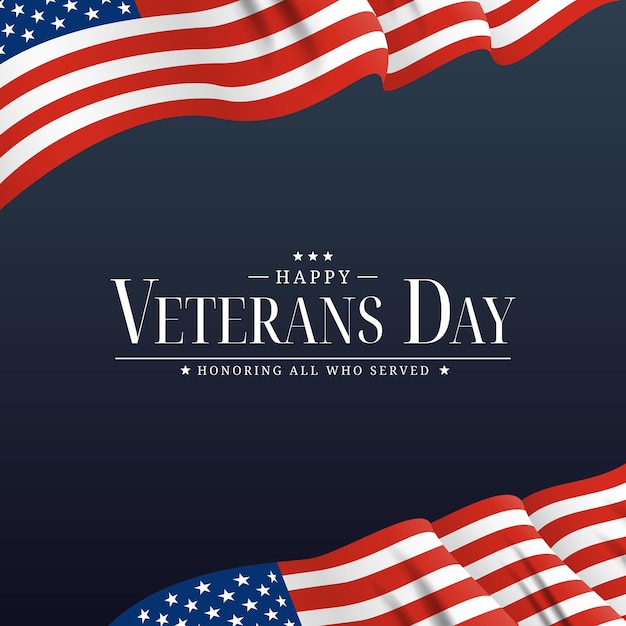 USA Veterans Day Poster. Vector Illustration. EPS10