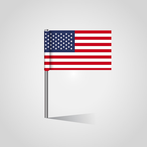 USA vlag met schaduw zwaaien