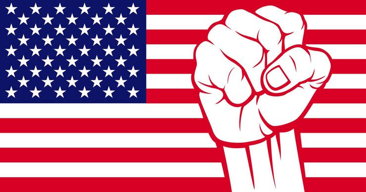 Vector usa vlag met vuist