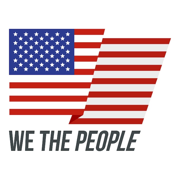 Usa we the people logo icon flat illustration of usa we the people vector logo icon for web design isolated on white background