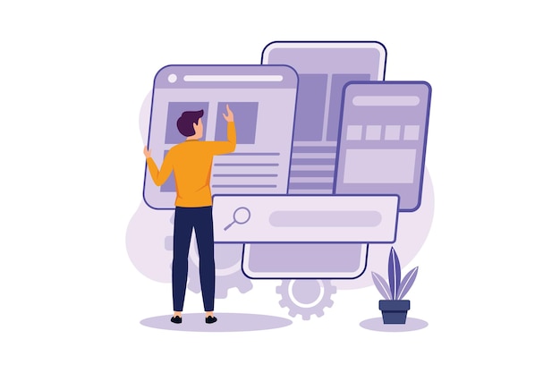 Usability test flat modern design illustration