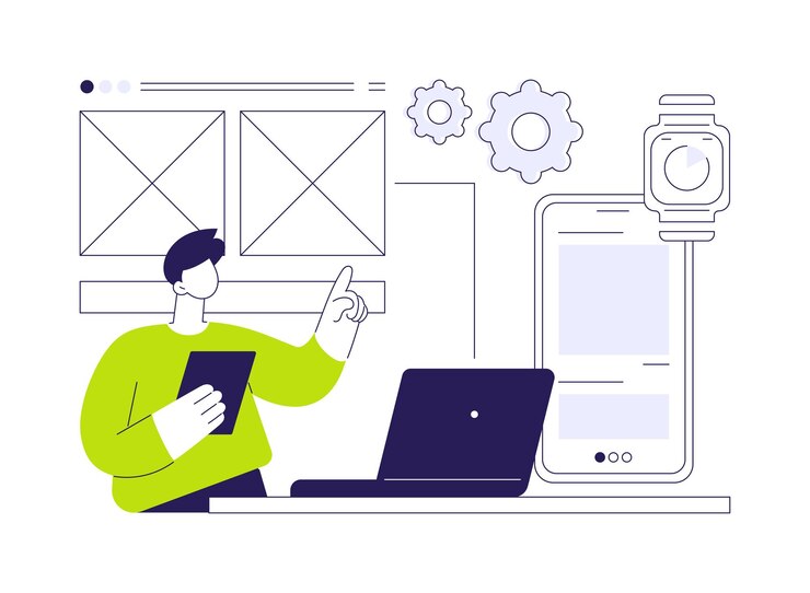 Vector usability testing abstract concept vector illustration person testing usability of application ux