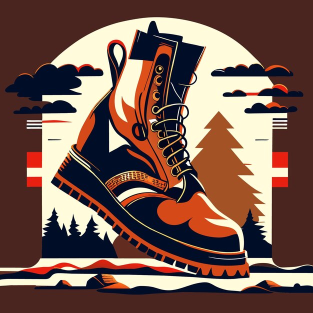 Usathemed boots in plat ontwerp