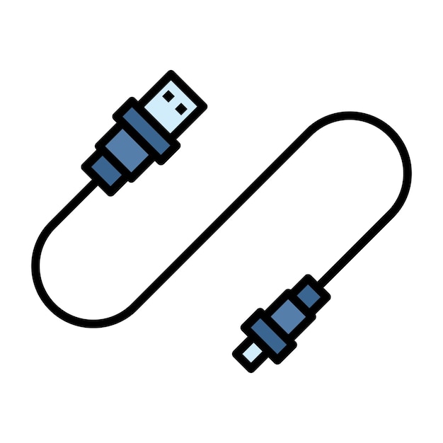 USB Cable Flat Illustration