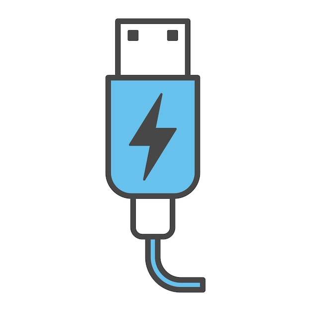 USB cable icon vector on trendy style for design and print