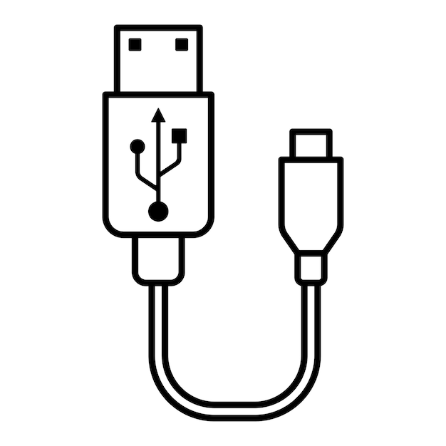 USB cable icon vector on trendy style for design and print