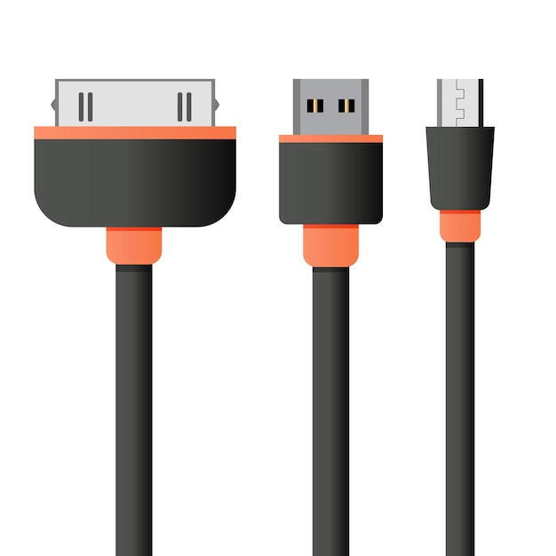 USB-кабель на белом