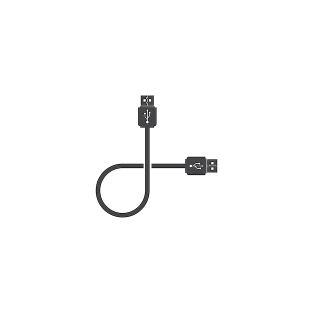 USB cable logo vector icon illustration