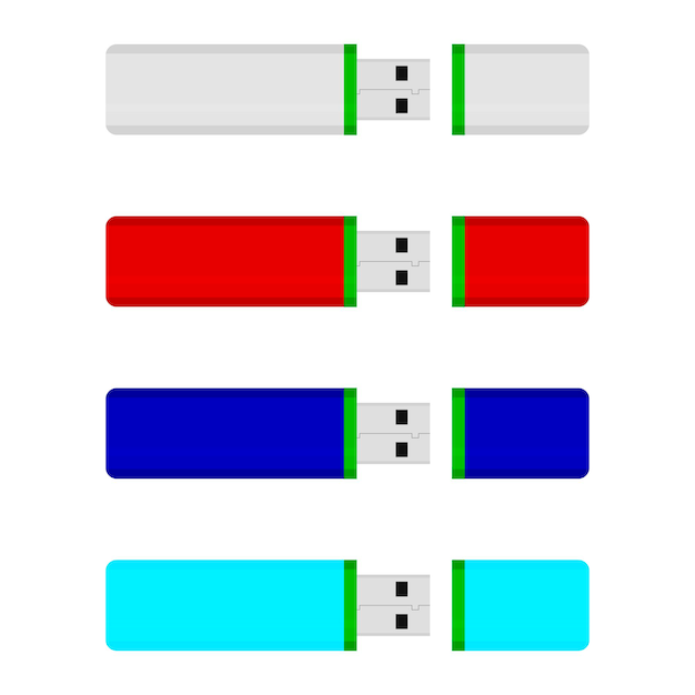 Вектор Вектор цветной коллекции usb-накопителей