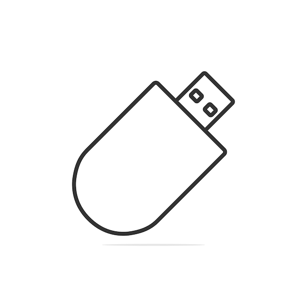 Illustrazione vettoriale del dispositivo di memorizzazione dei dati con tecnologia usb flash drive