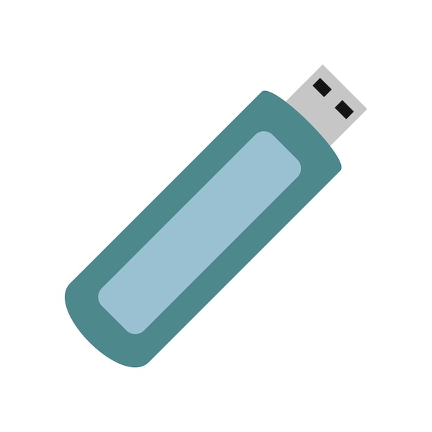 Usb-flashstation platte pictogram geïsoleerd op een witte achtergrond