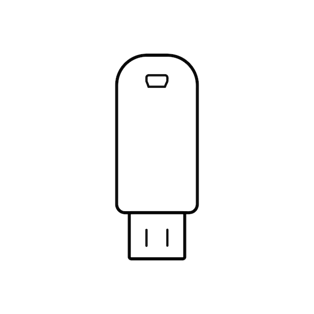 USB メモリ ドライブ ベクトル アイコン シンボル グラフィック アイソレート サイン ウェブ アイコン デザイン