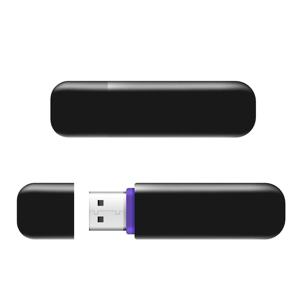 Карты памяти usb флэш-накопитель реалистичный, изолированные на белом фоне.