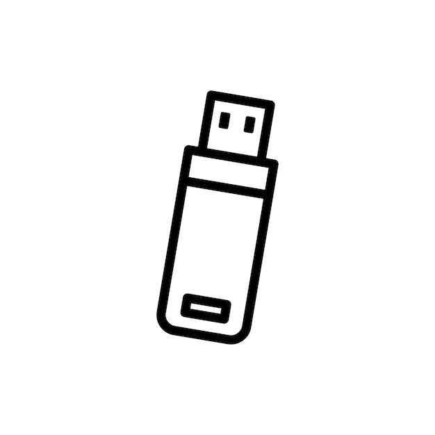 USB pendrive icon set data transfer computer usb drive vector symbol portable storage pendrive device sign in filled and outlined style