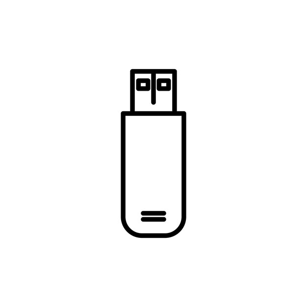 USB pendrive icon set data transfer computer usb drive vector symbol portable storage pendrive device sign in filled and outlined style