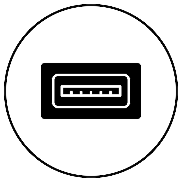 USB 포트 아이콘 터 이미지 컴퓨터 및 하드웨어에 사용할 수 있습니다