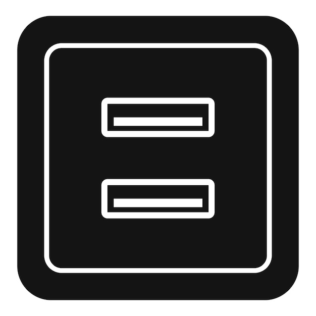 Usb power socket icon Simple illustration of usb power socket vector icon for web design isolated on white background