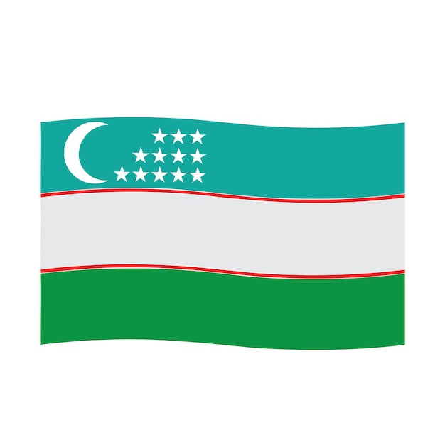 우즈베키스탄 국기 아이콘 터 일러스트레이션 기호 디자인