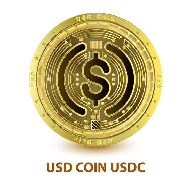 USD Coin USDC gold cryptocurrency blockchain crypto currency digital currency alternative.