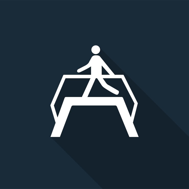 Vector use footbridge symbol sign isolate on black backgroundvector illustration