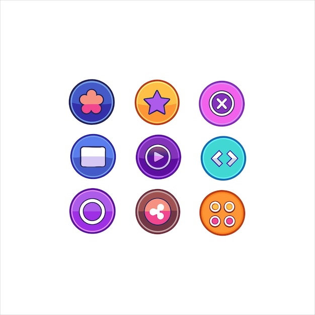 インターフェース アイコン セット ボタン スライダー ウェブ エレメント 現代 UI UX デザイン
