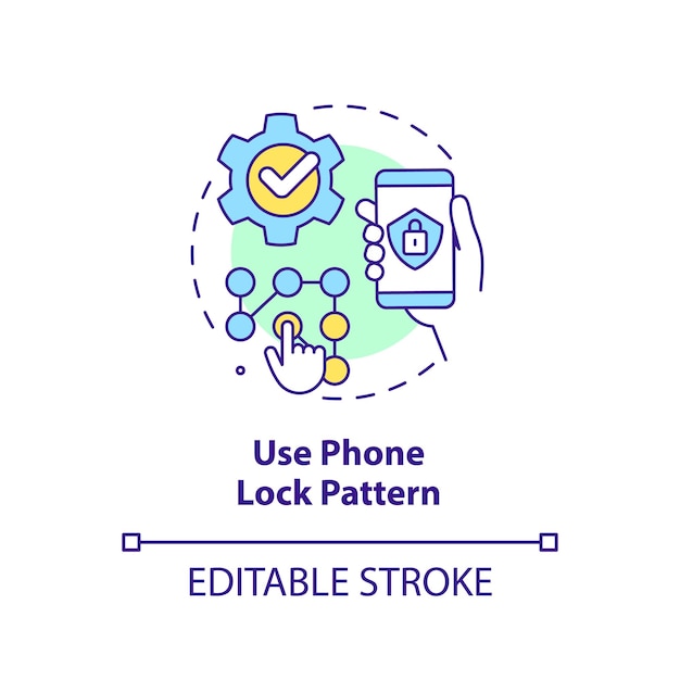 Use phone lock pattern concept icon