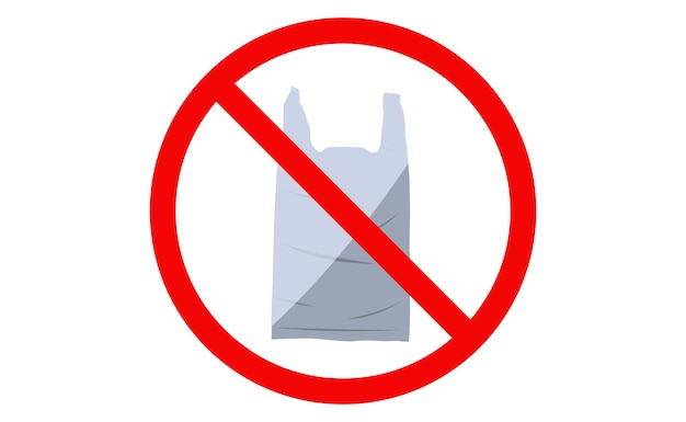 Do not use plastic bags. Vector sign