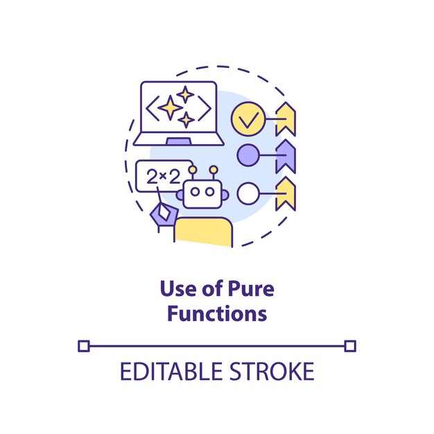 Use of pure functions concept icon