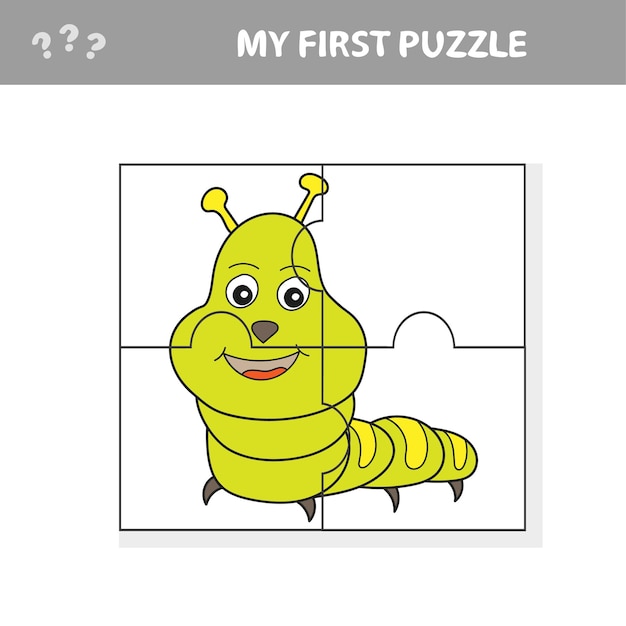 パズルを使用して、画像を復元します。子供のための紙のゲーム。簡単なレベル。私の最初のパズル