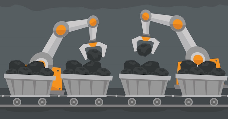 Vector the use of robotic technology in mine industry.