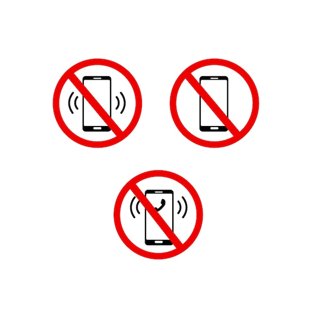 Do not use telephone sign. Red sign of off use and call phone.