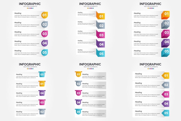 Vettore usa queste illustrazioni vettoriali per creare infografiche aziendali dall'aspetto professionale per opuscoli pubblicitari, volantini e riviste