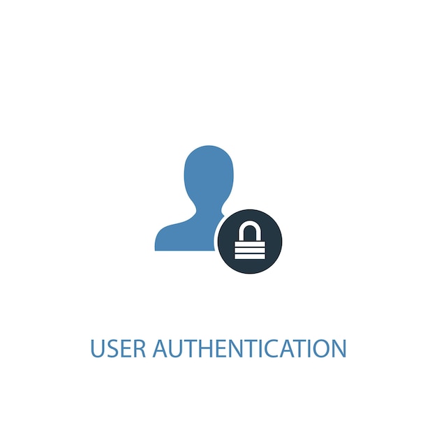 User authentication concept 2 colored icon. simple blue element illustration. user authentication concept symbol design. can be used for web and mobile ui/ux