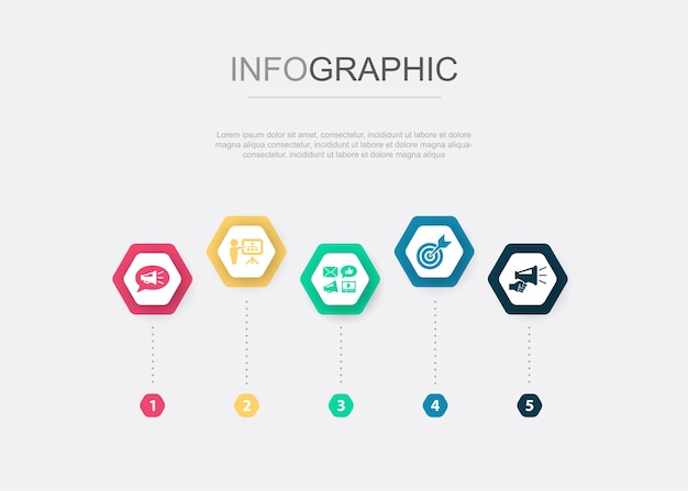 Vector user behavior data mining cloud computing data center data integration icons infographic design template creative concept with 5 steps