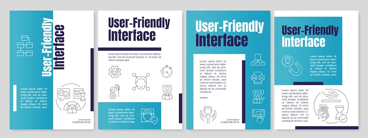 Vector user friendly blue interface brochure template