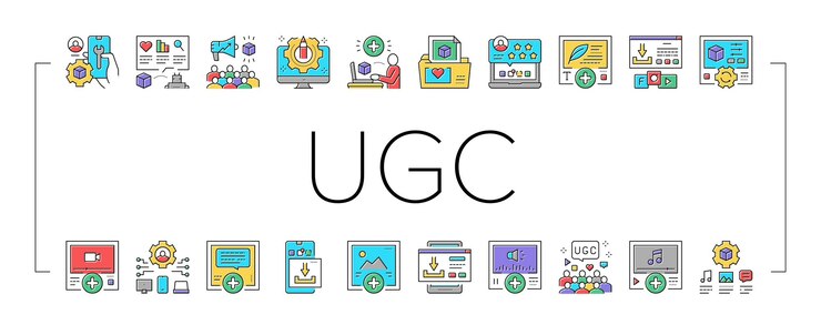 Vector user generated content collection icons set vector