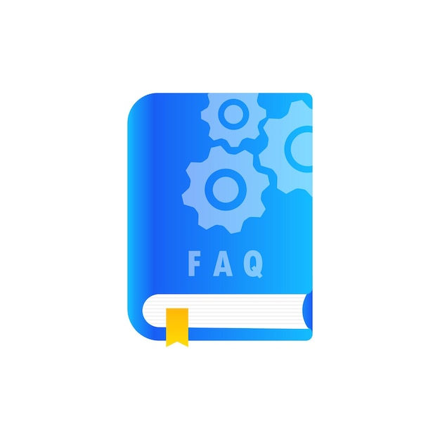 사용자 가이드 FAQ 책 아이콘입니다. 사용자 가이드북. 평면 벡터 일러스트 레이 션.