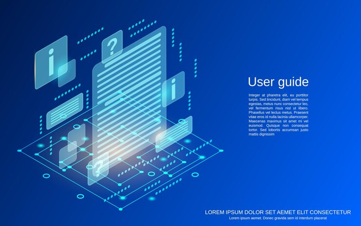 Vector user guide flat 3d isometric vector concept illustration