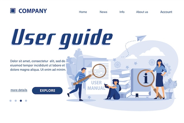 User guide illustration suitable for web landing page, ui, mobile app, banner template. vector