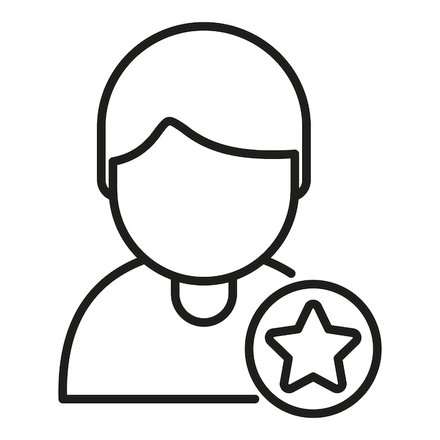 User icon outline vector Star review Survey rate