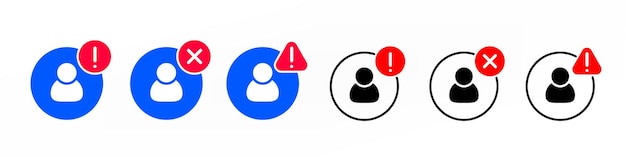 User icon set with exclamation sign illustration