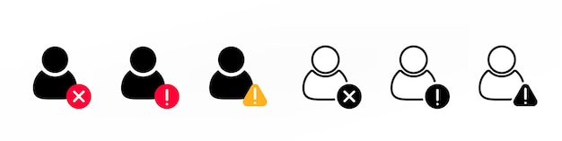 User icon set with exclamation sign illustration