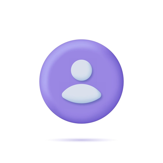 User icon symbol 3D design concept